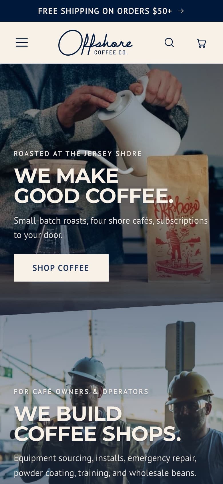 Offshore Coffee Co. store on a phone